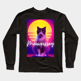 Meowrissey Retrowave Sun Cat Long Sleeve T-Shirt